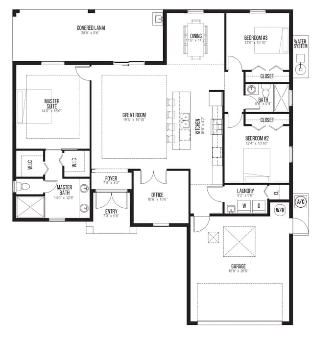 Heracles M1 2D floor plan with dimensions