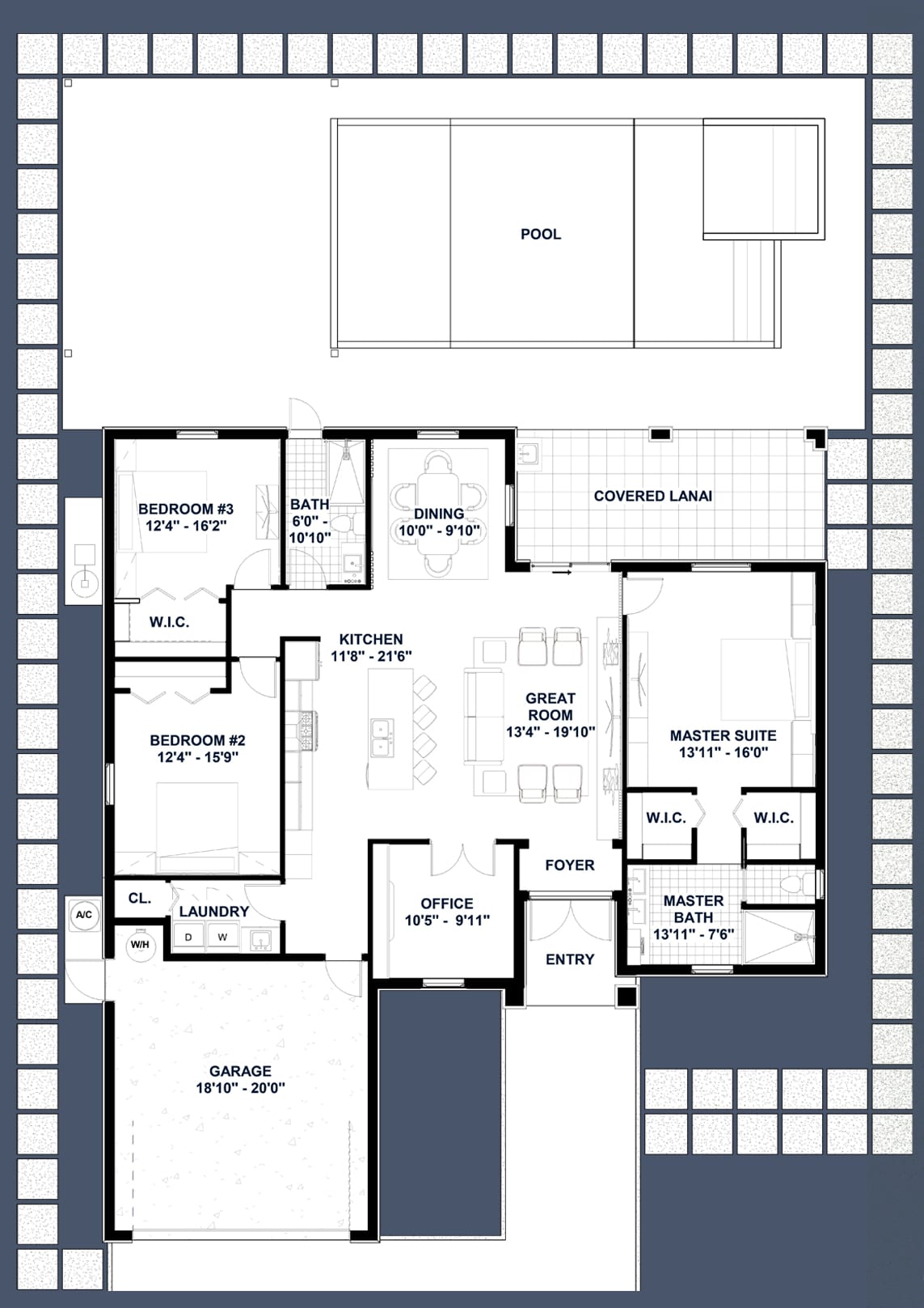 Heracles M2 2D floor plan with dimensions