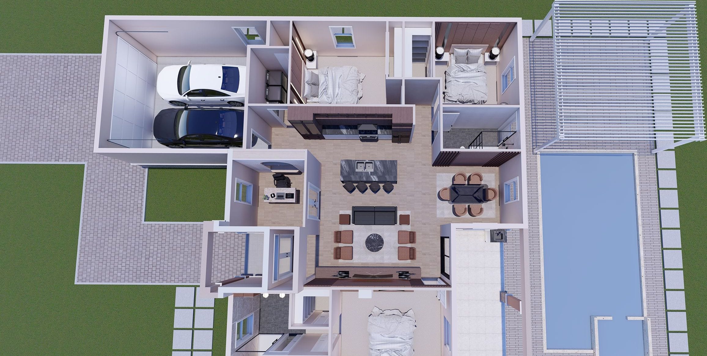 Heracles M2 3D floor plan, side view