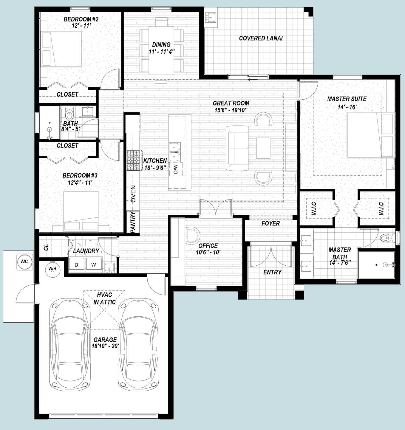 Heracles 2D floor plan with dimensions