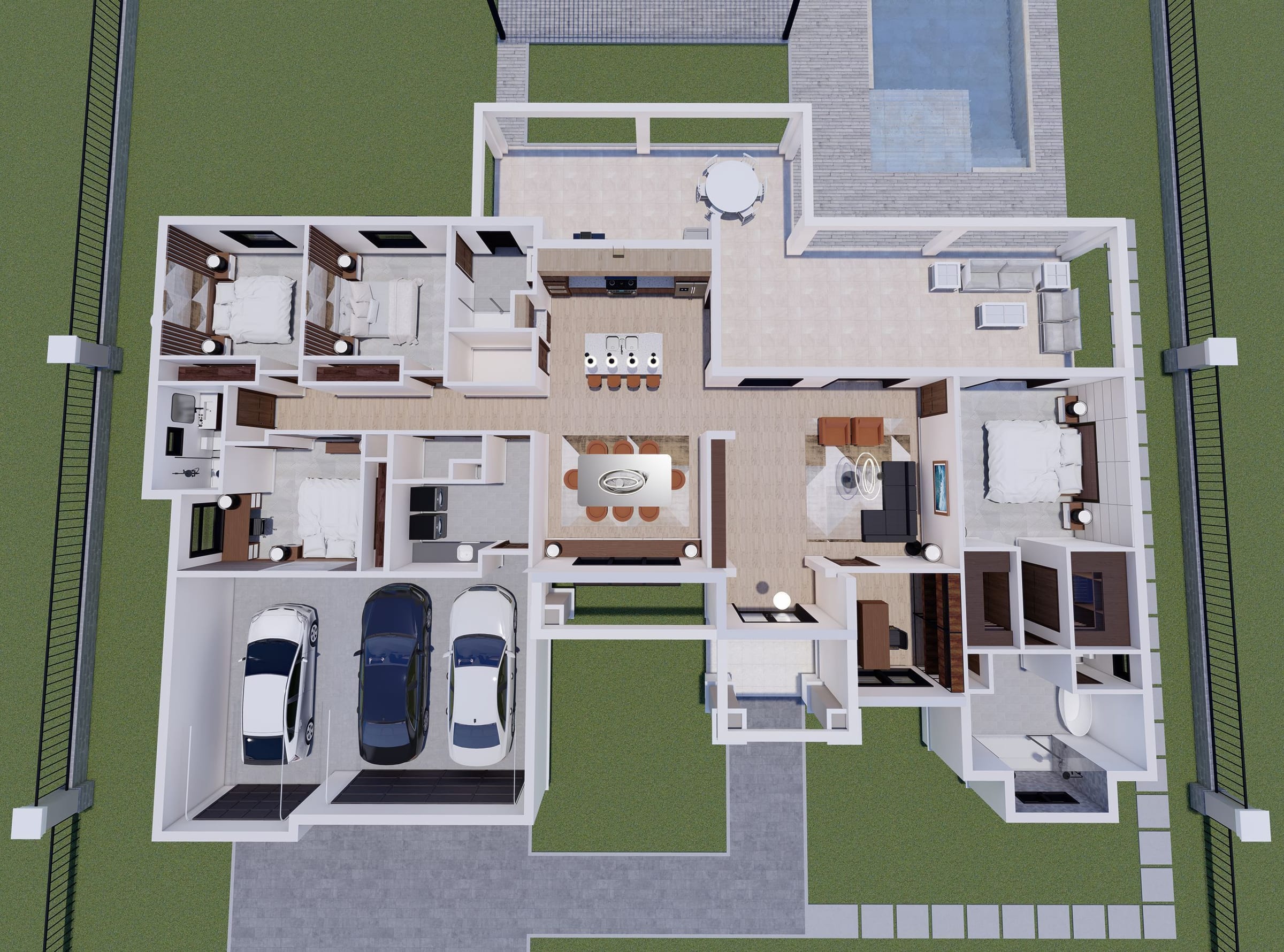 Horkos 3D floor plan, top-down