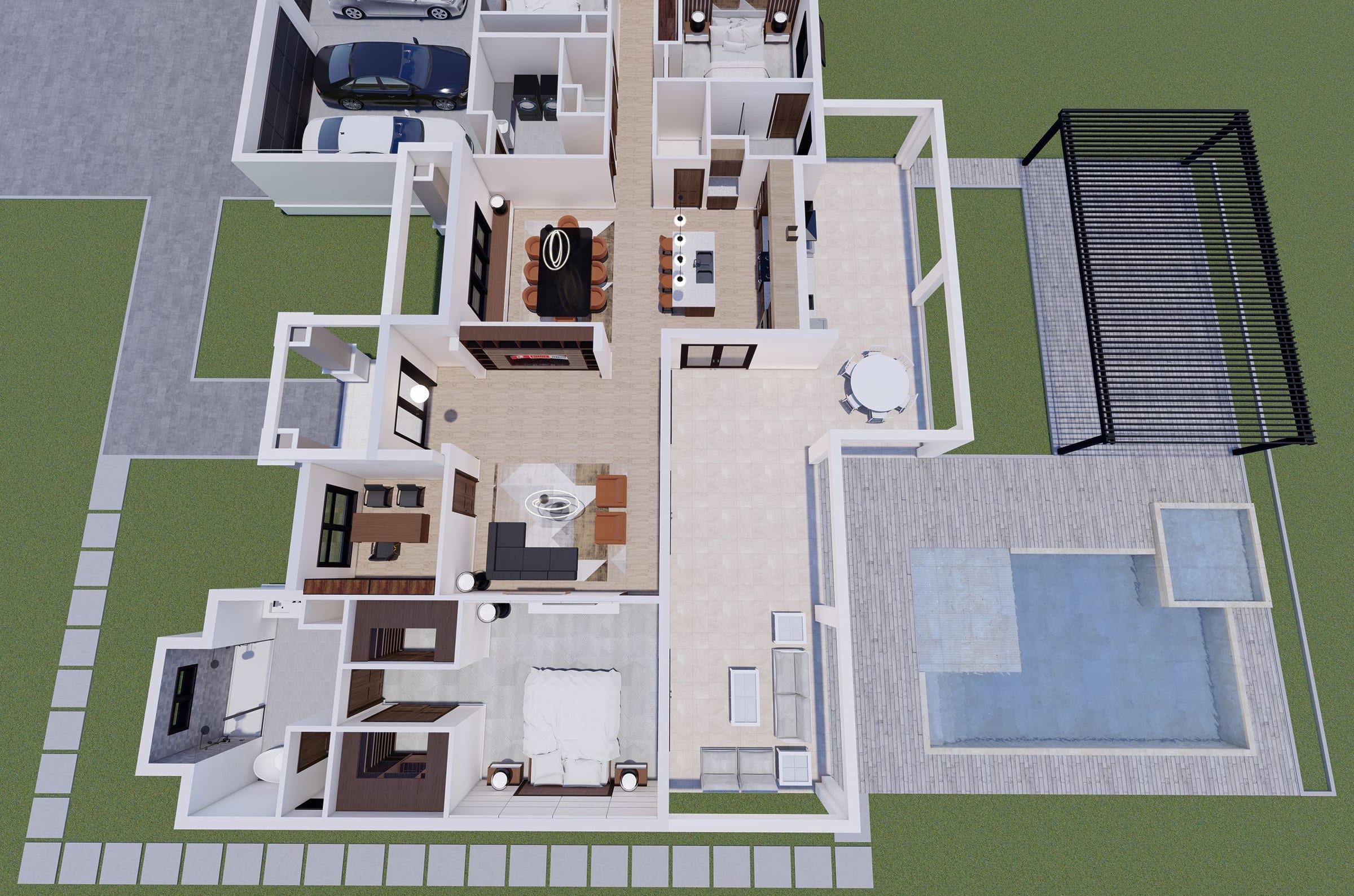Horkos 3D floor plan, side view