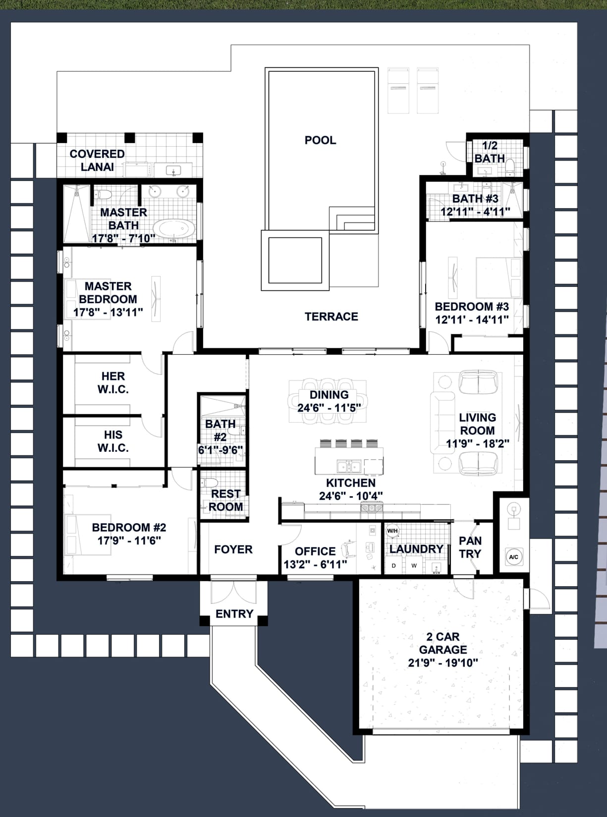 Hyperion 2D floor plan with dimensions
