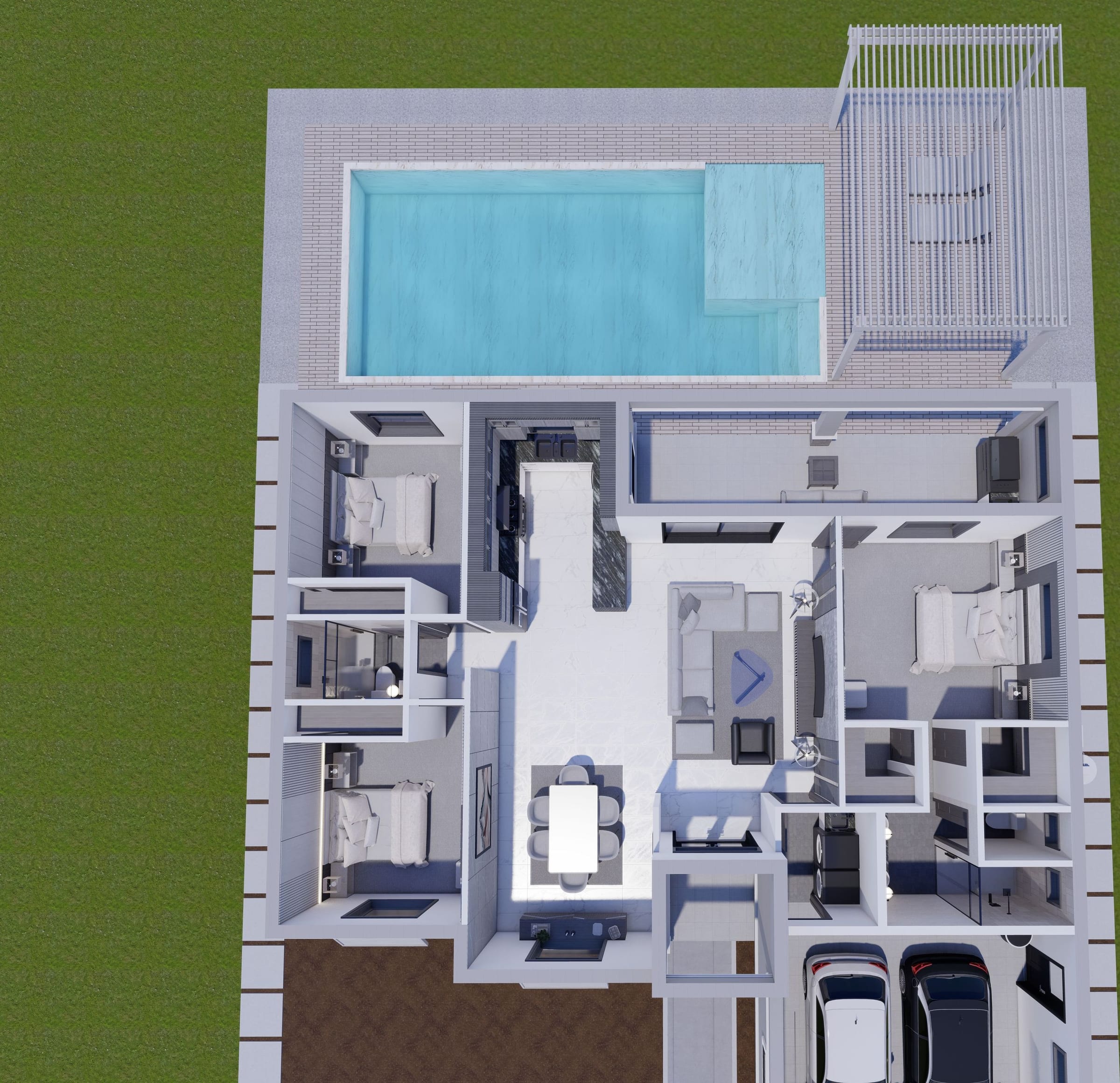 Iaso 3D floor plan, top-down