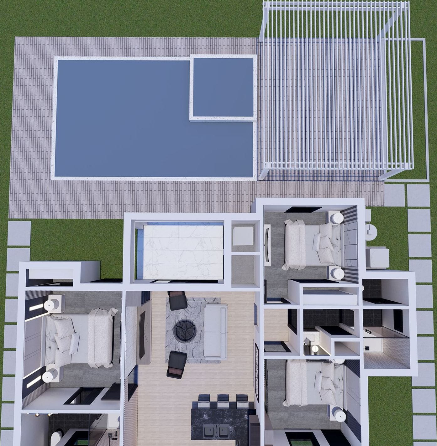Ilus 3D floor plan, top-down