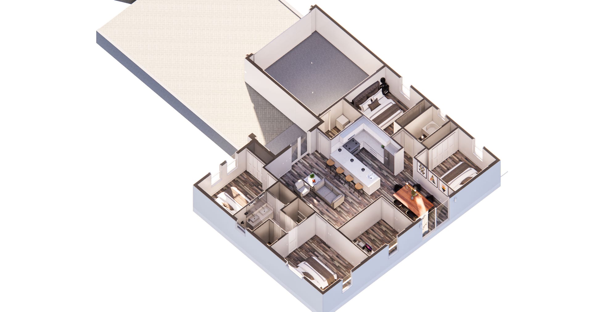 Ino 3D floor plan, top-down