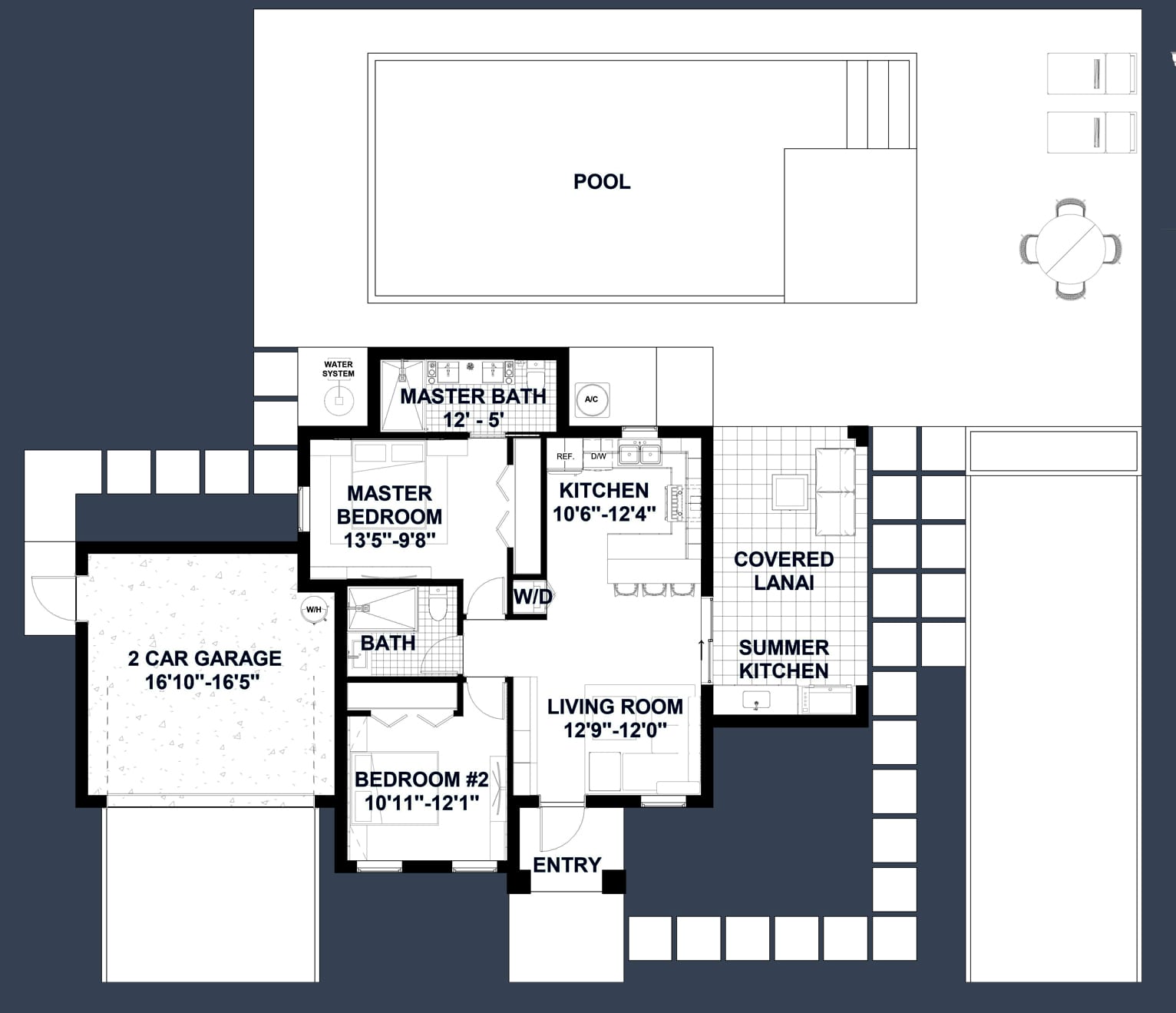 Iolau OP1 (Enclosed Garage) 2D floor plan with dimensions