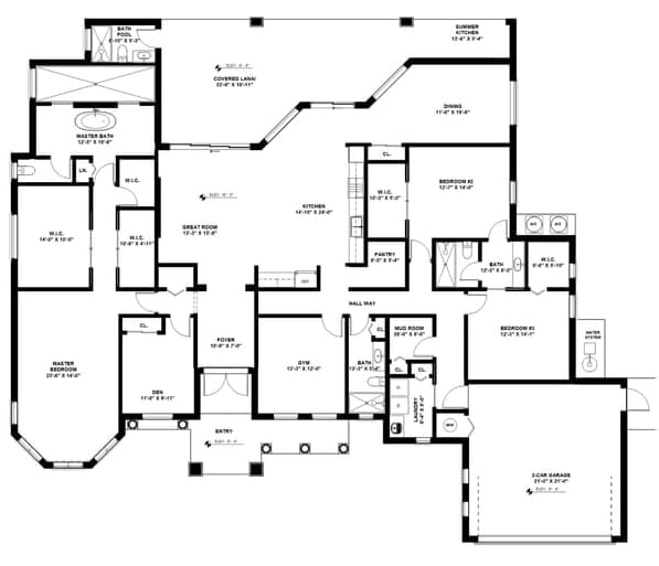 Iris 2D floor plan with dimensions