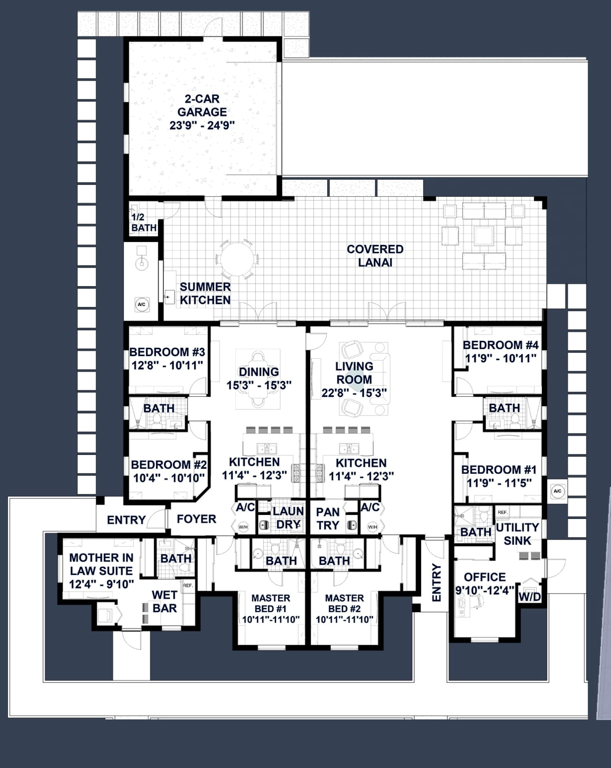 Ismene M1 2D floor plan with dimensions