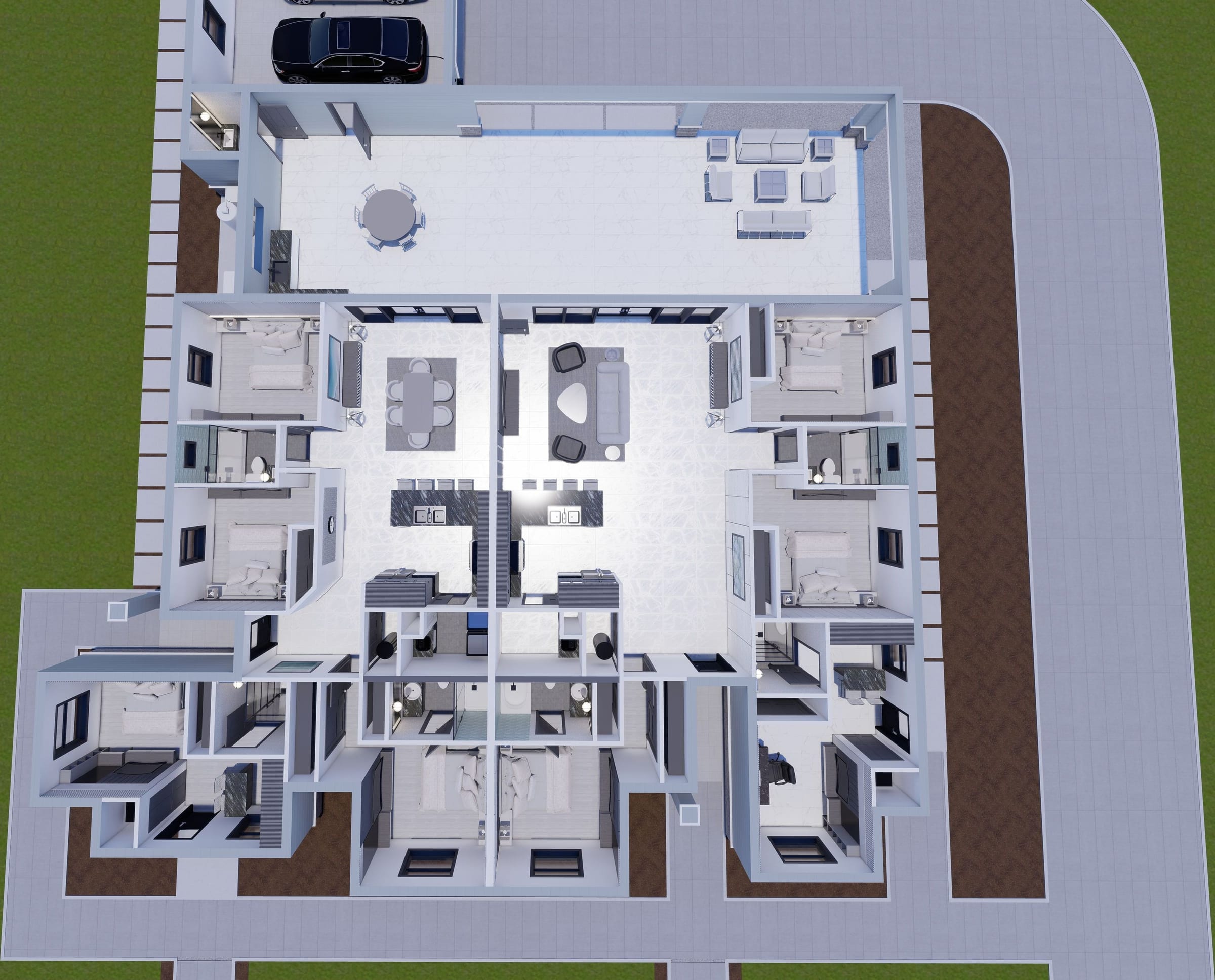 Ismene M1 3D floor plan, top-down