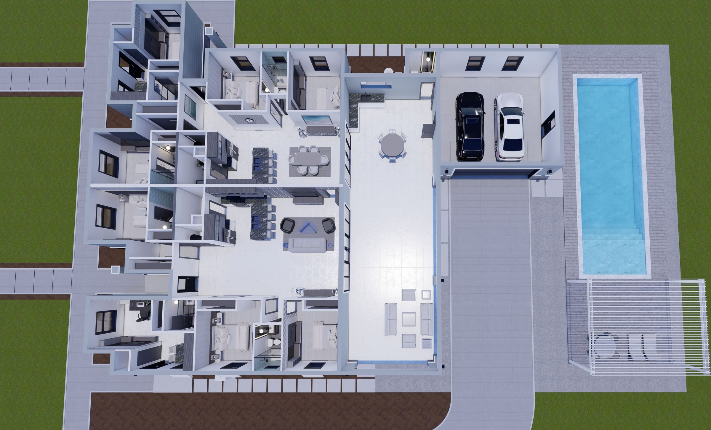 Ismene M1 3D floor plan, side view