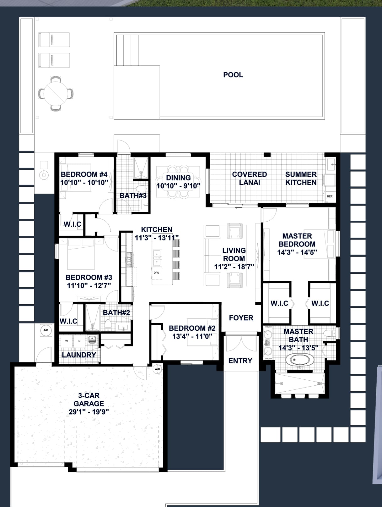 Keres M1 2D floor plan with dimensions