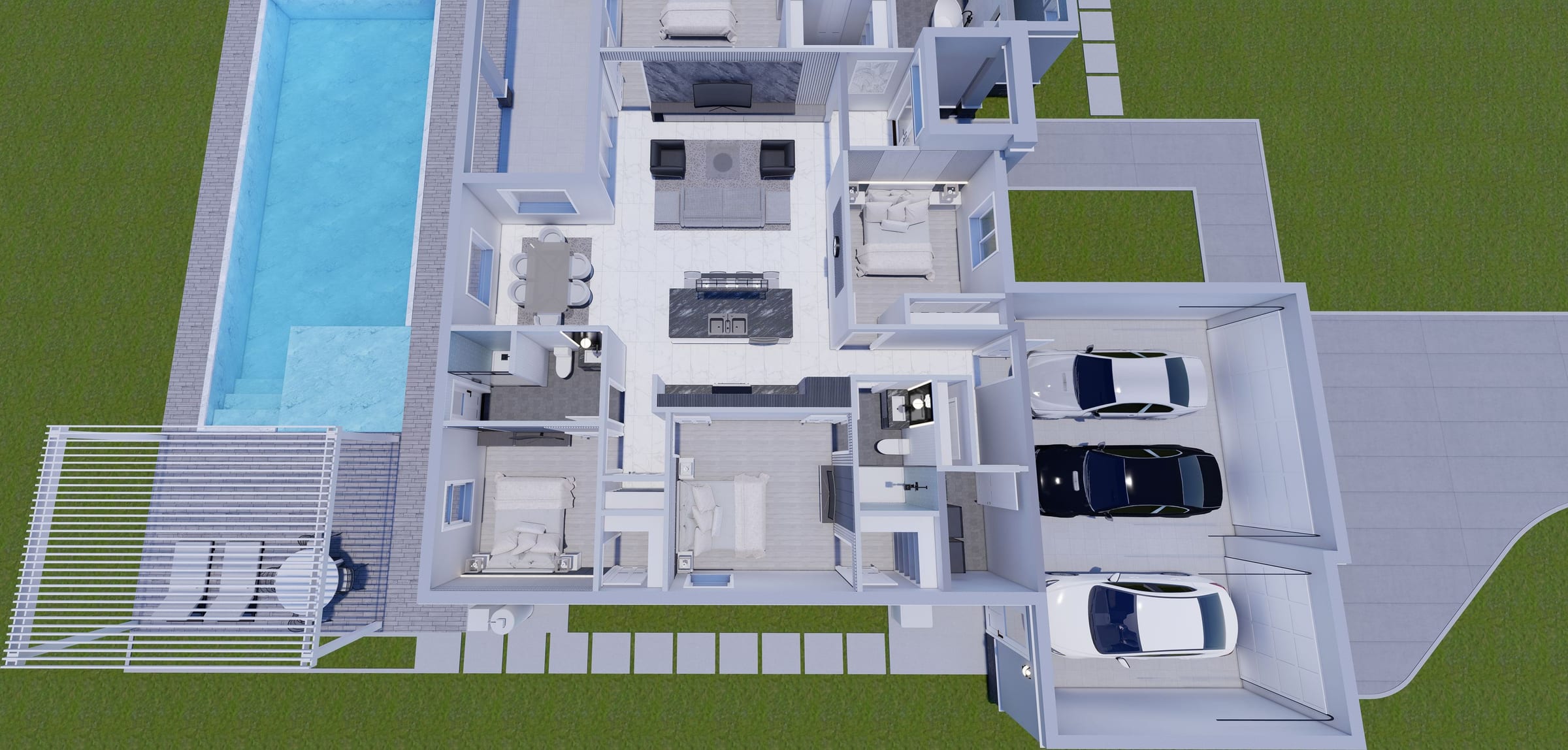 Keres M1 3D floor plan, side view