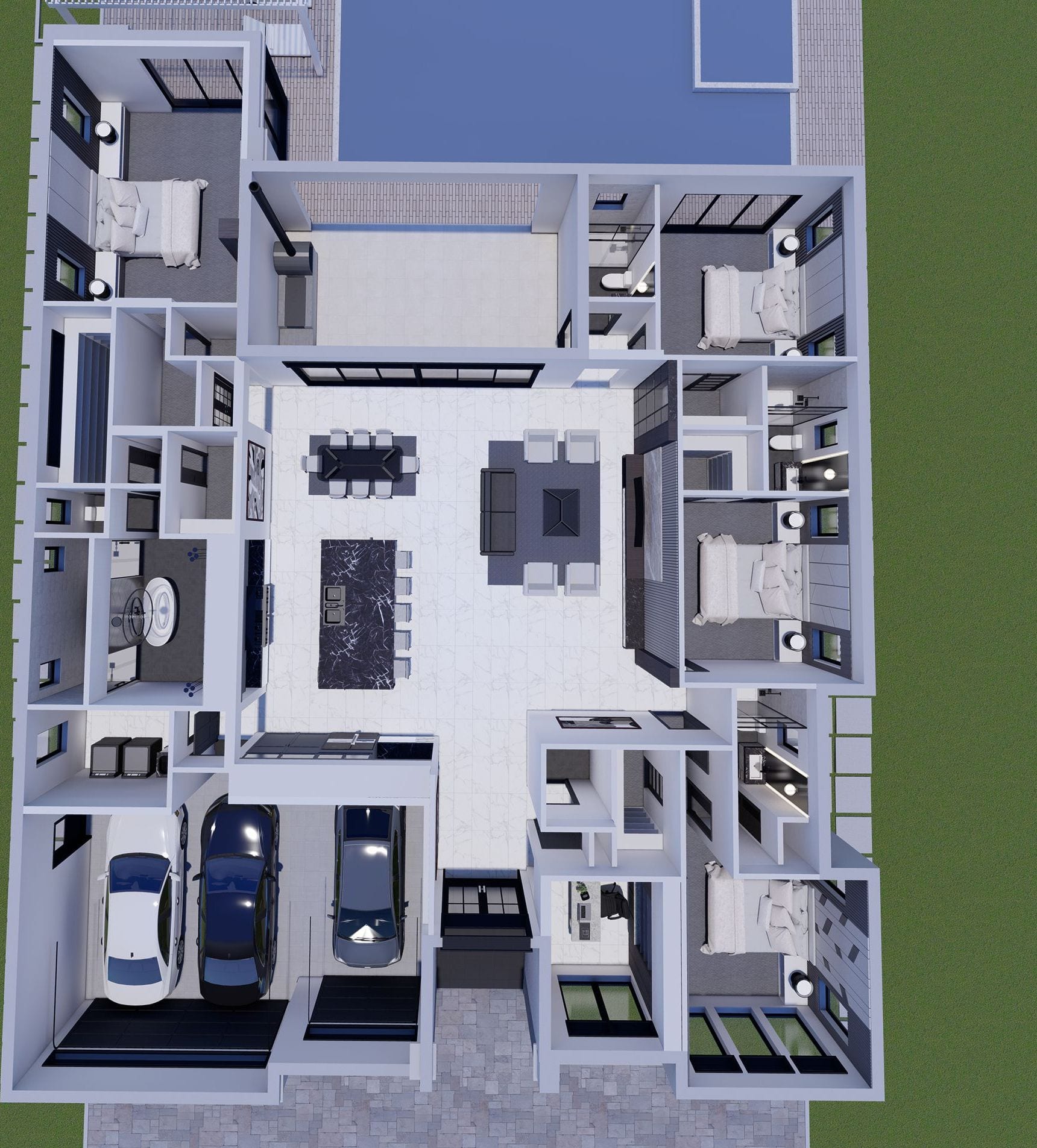 Kyrbas 3D floor plan, top-down