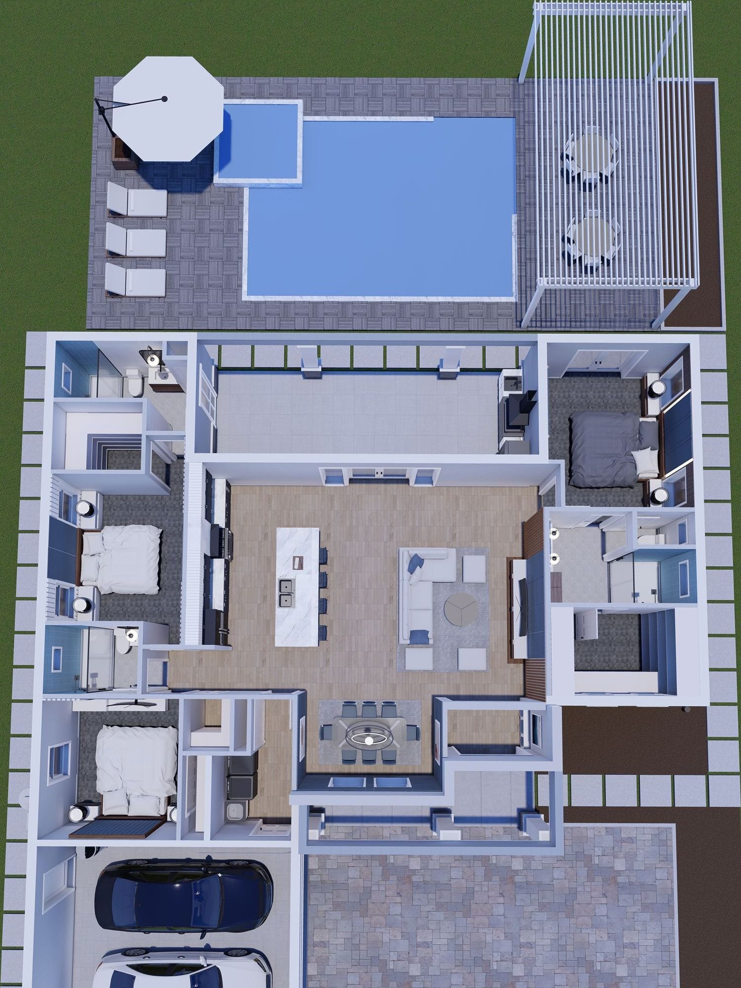 La Loma 3D floor plan, top-down