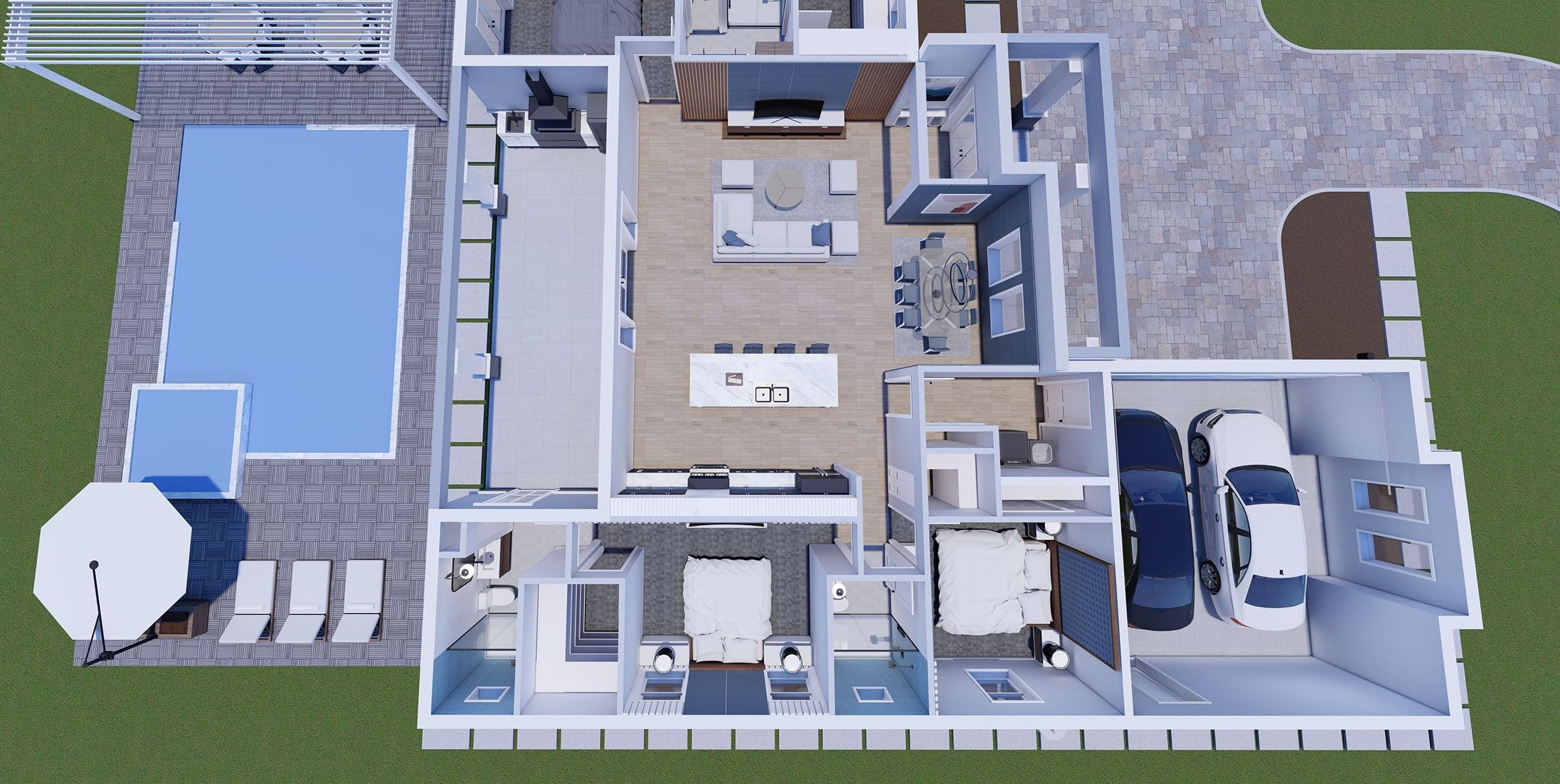 La Loma 3D floor plan, side view