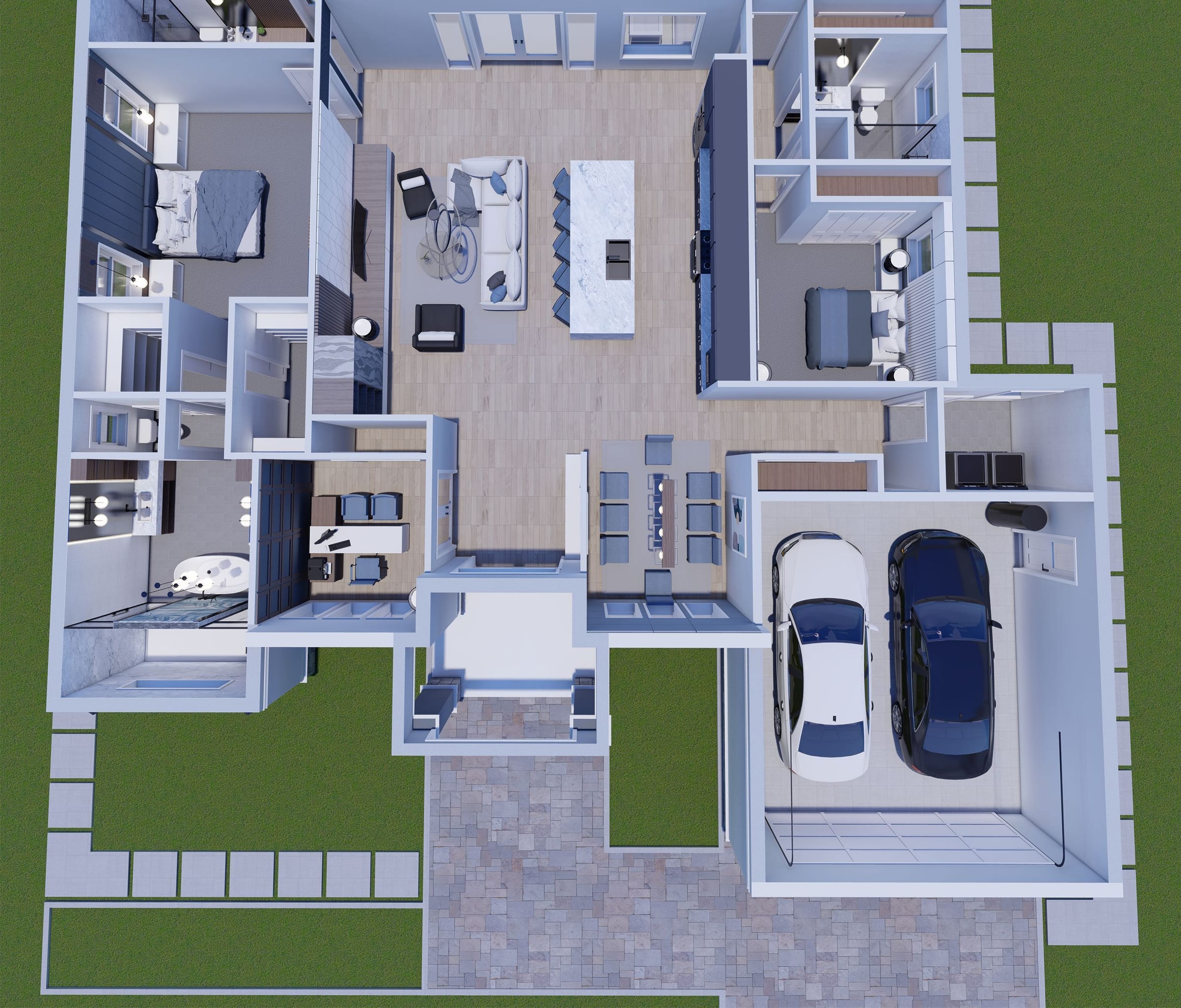 La Mora 3D floor plan, top-down