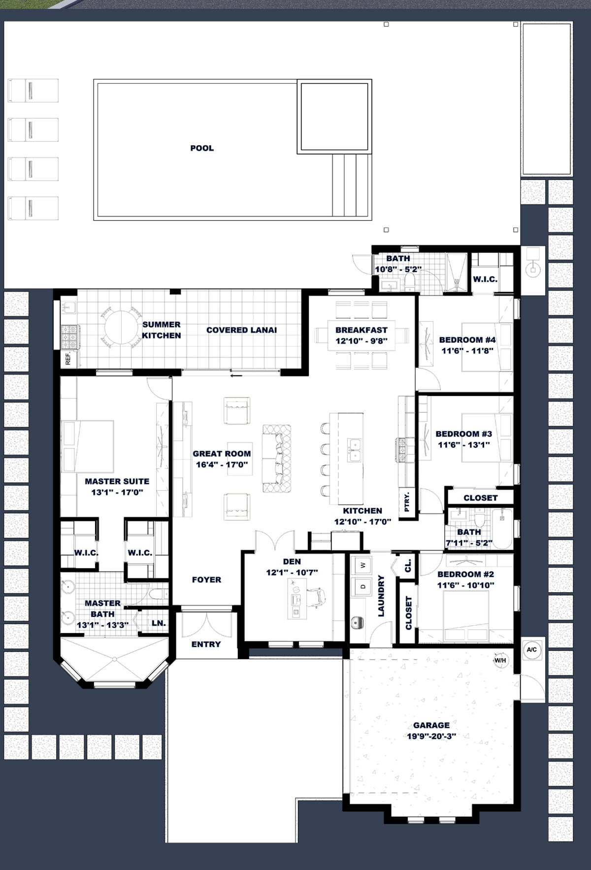Lapiths 2D floor plan with dimensions