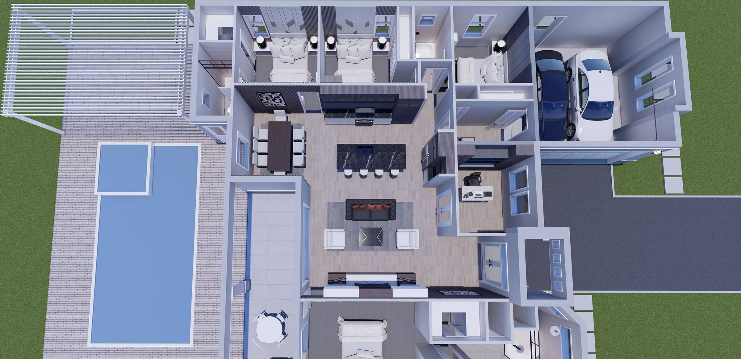 Lapiths 3D floor plan, side view