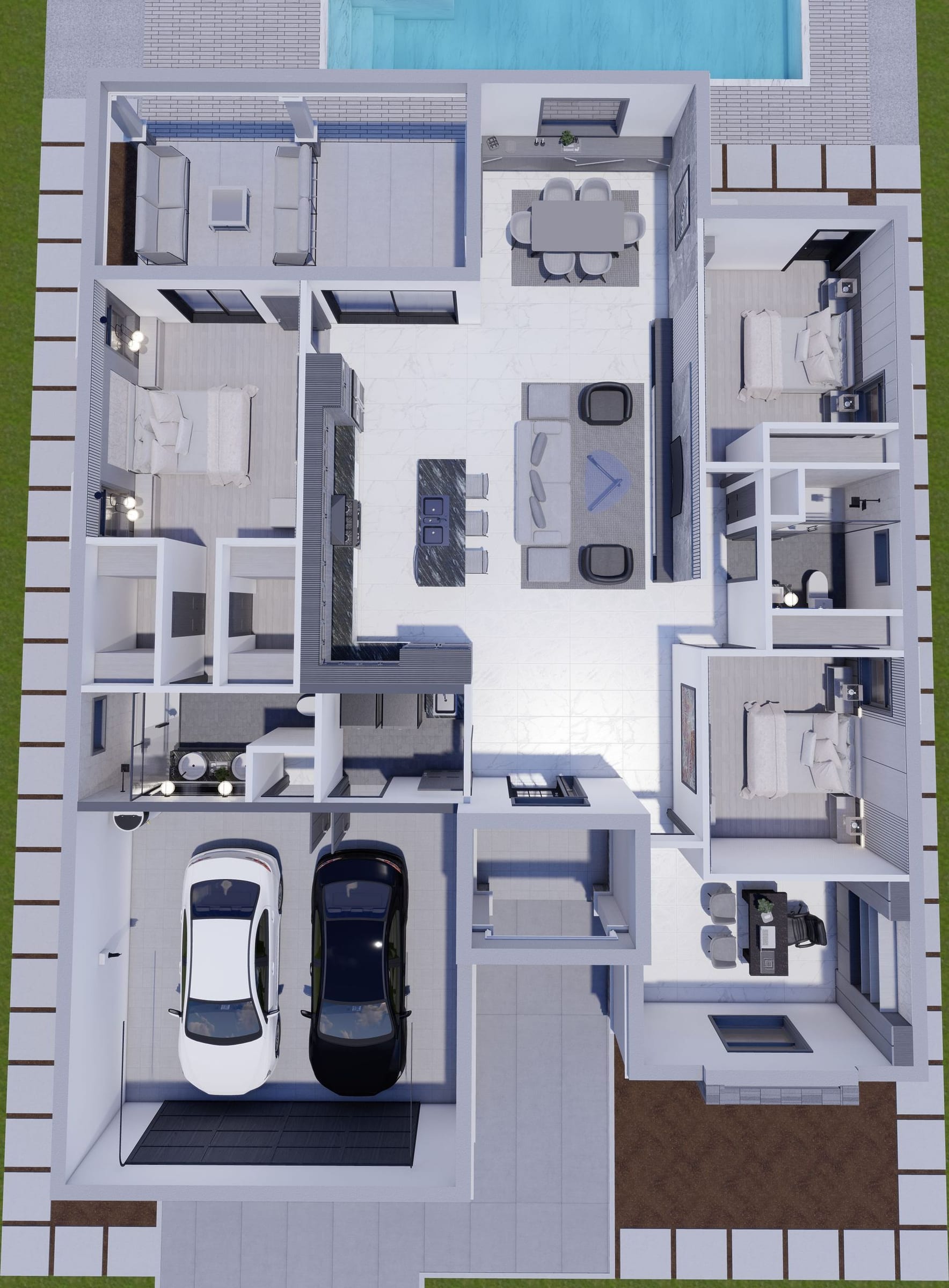 Leto 3D floor plan, top-down