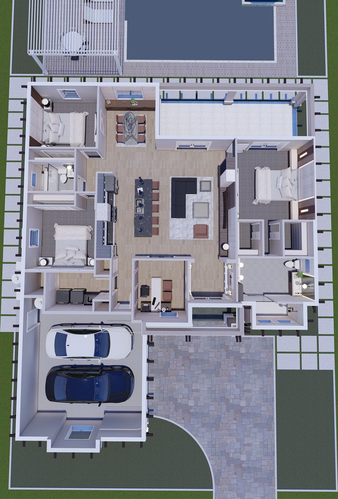 Maisi 3D floor plan, top-down