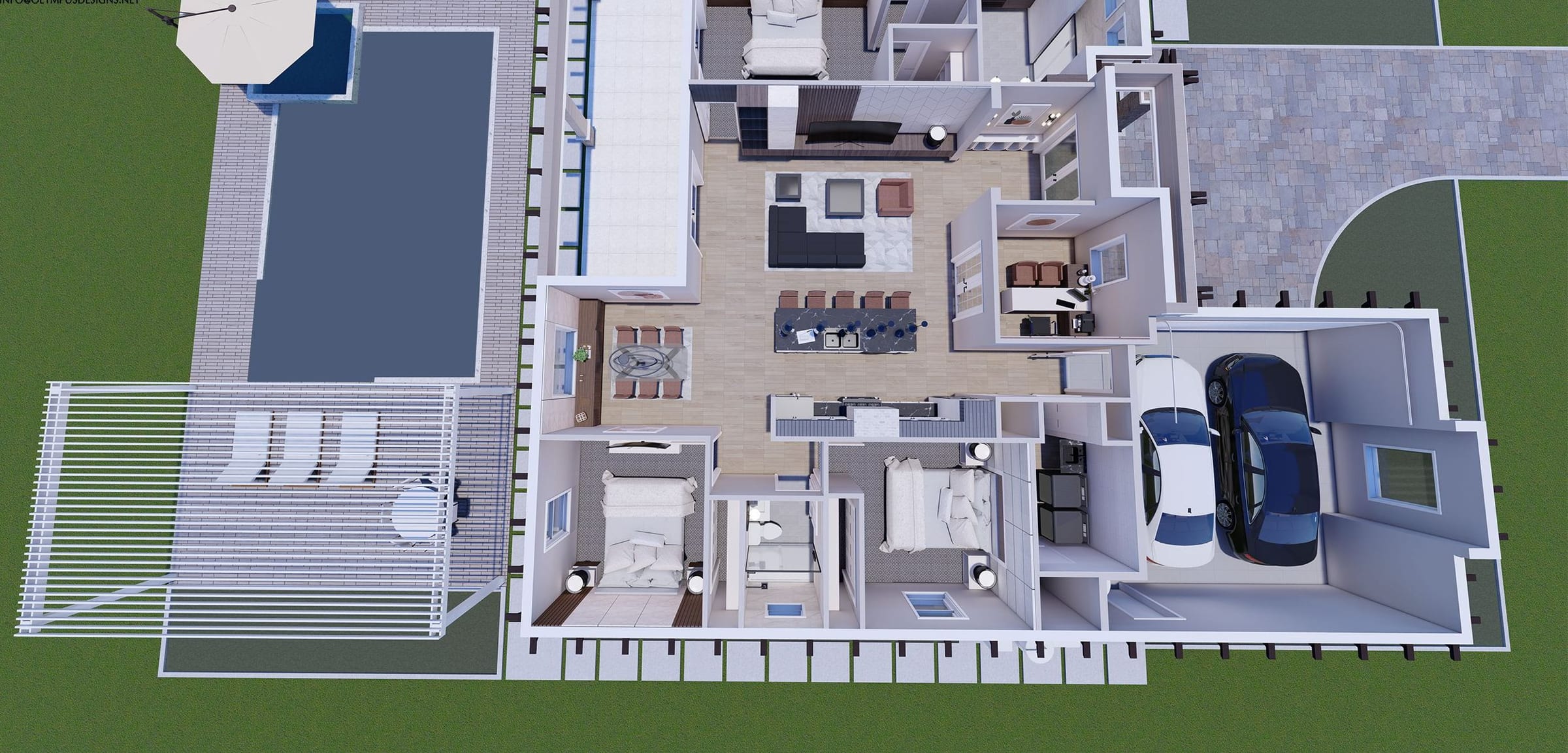 Maisi 3D floor plan, side view