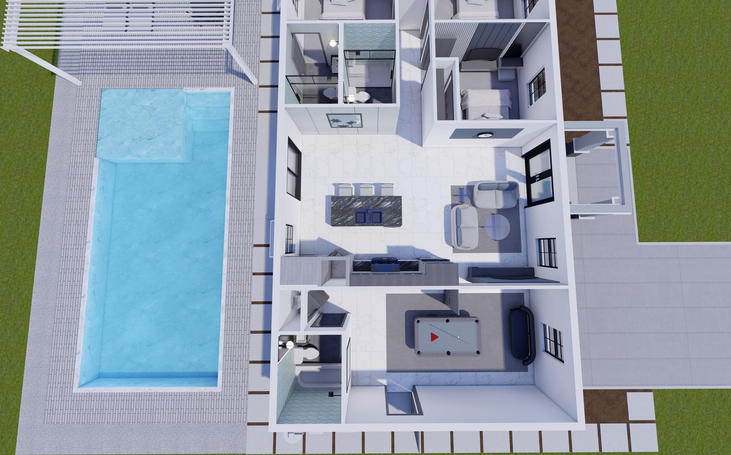 Mandala 3D floor plan, side view