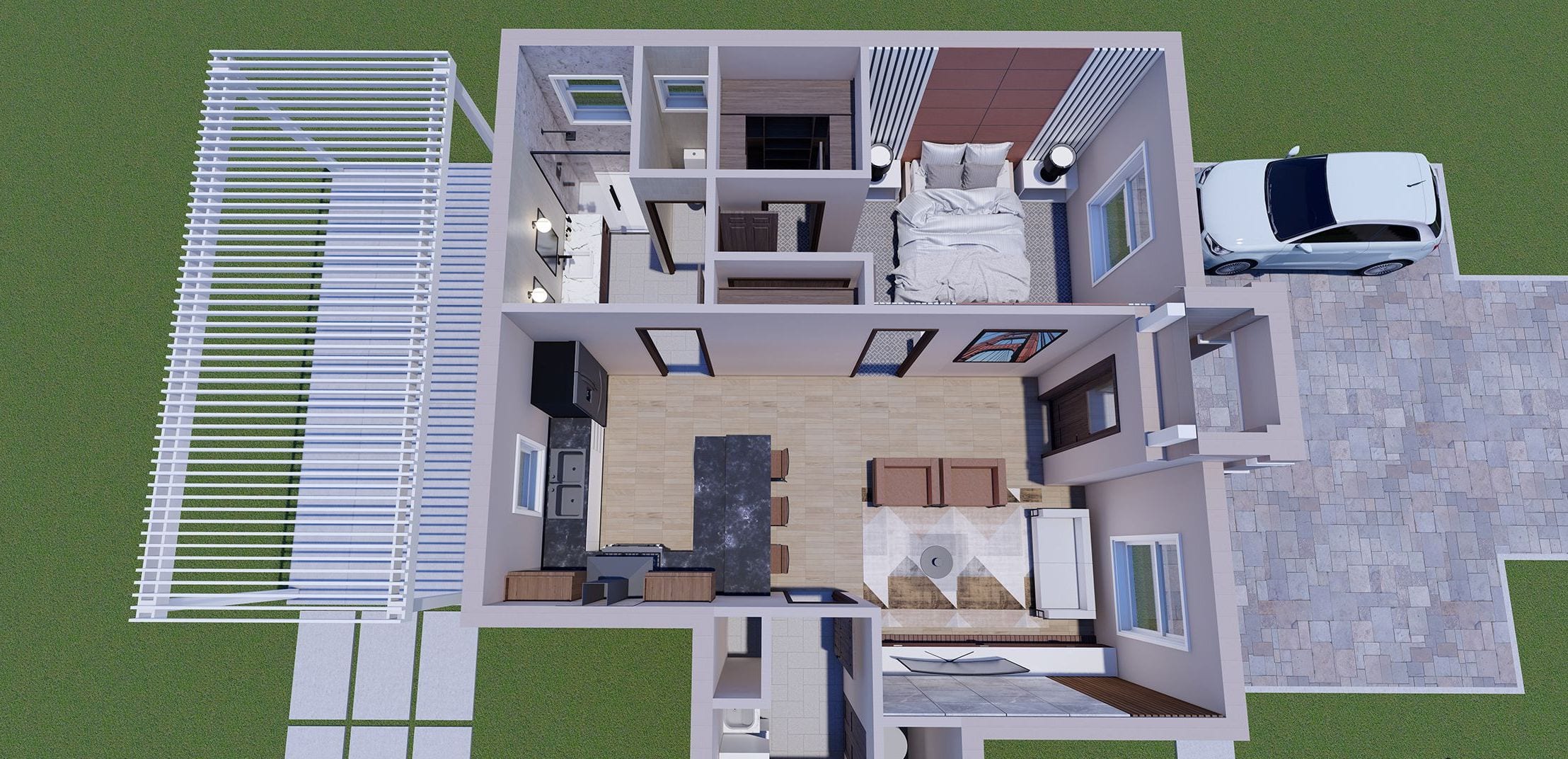 Medea 3D floor plan, side view