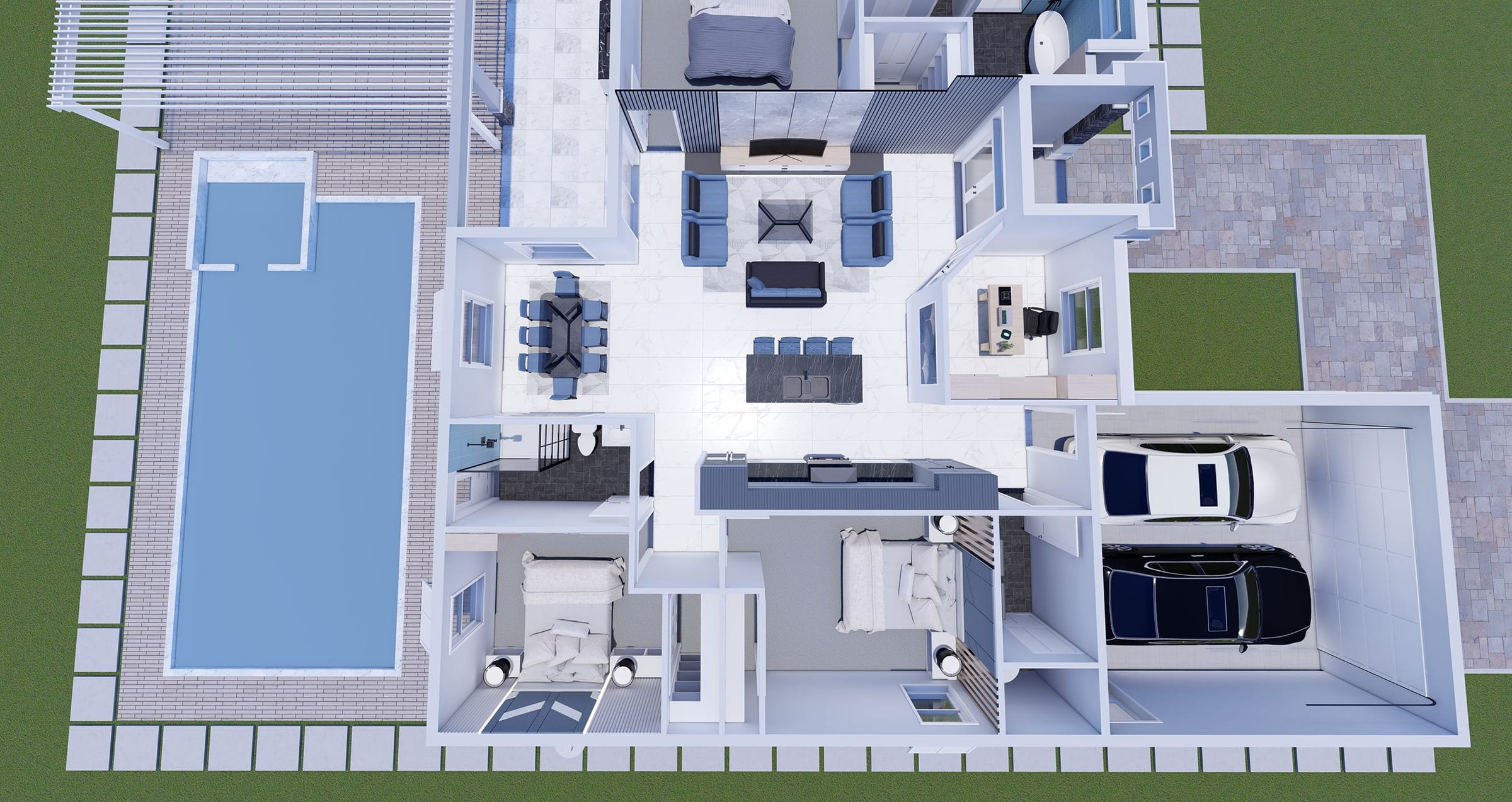 Mega Alpha 3D floor plan, side view