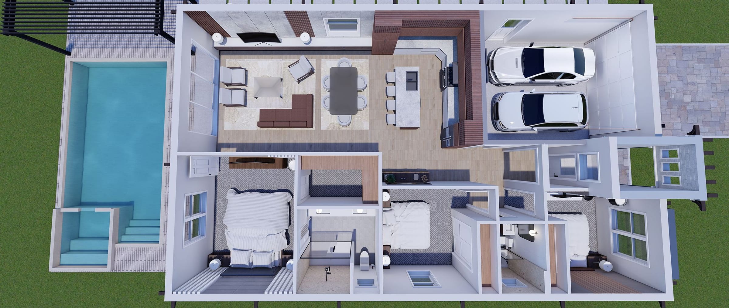 Mene 3D floor plan, side view