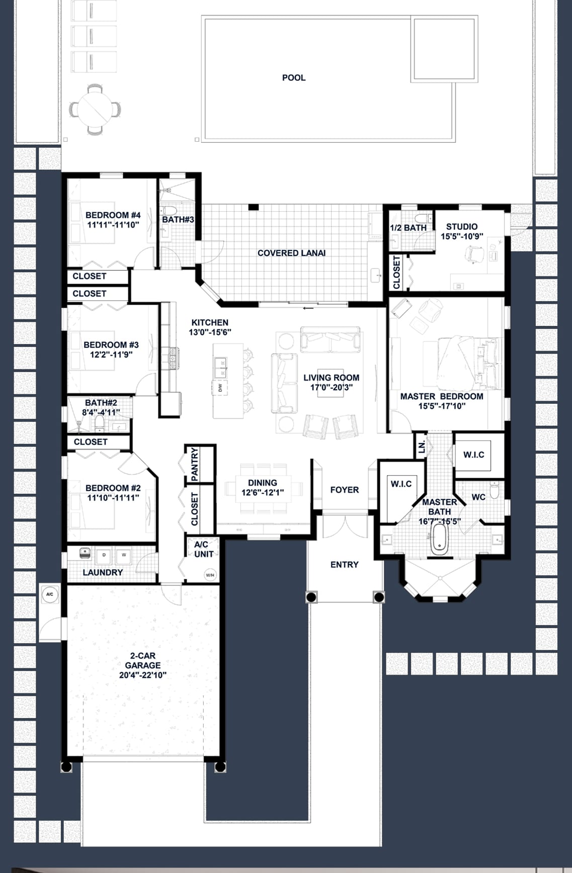 Metis 2D floor plan with dimensions