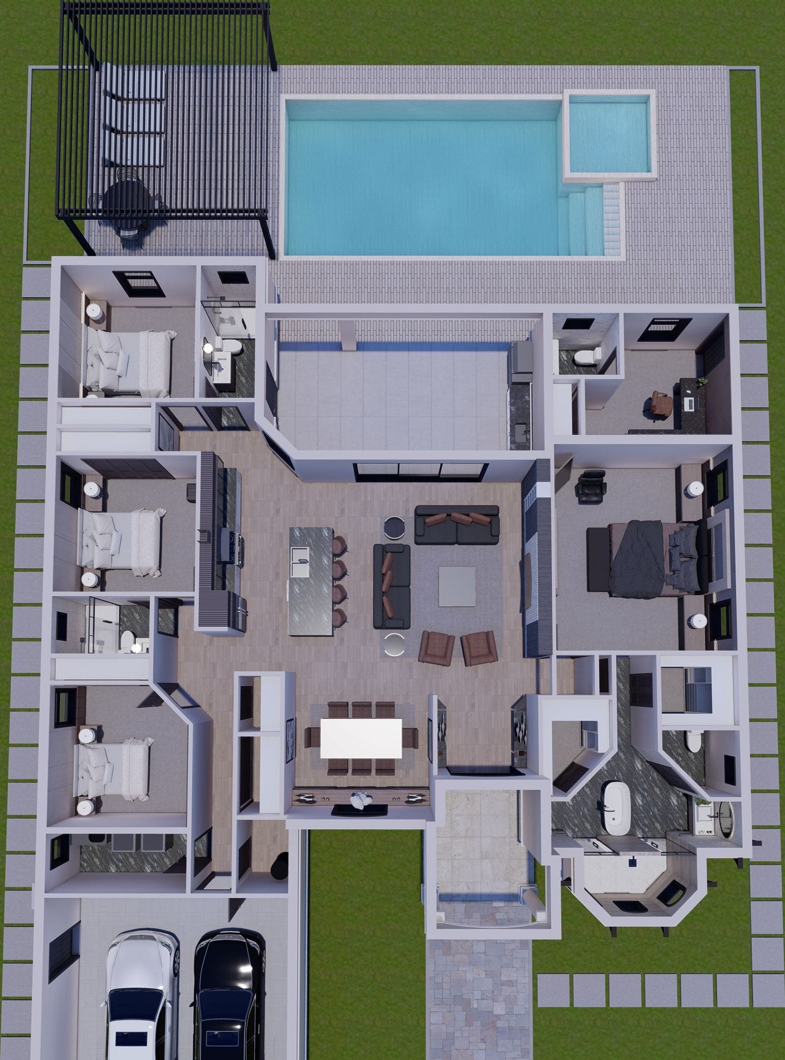 Metis 3D floor plan, top-down