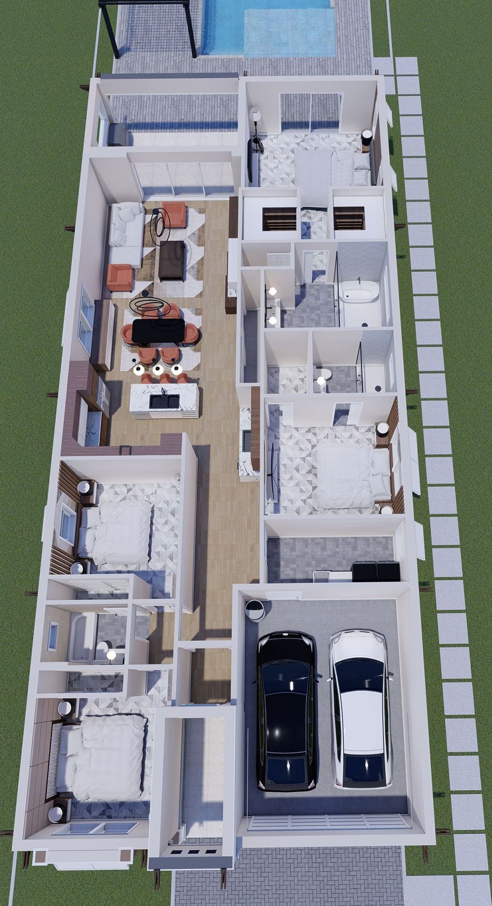 Midas 3D floor plan, top-down