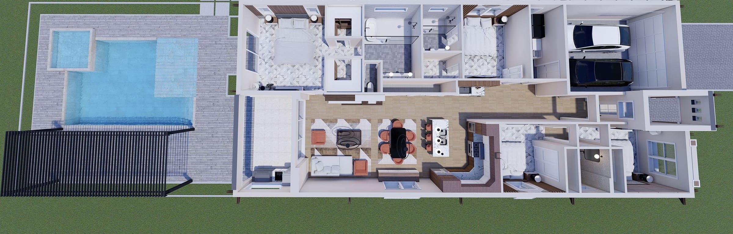 Midas 3D floor plan, side view
