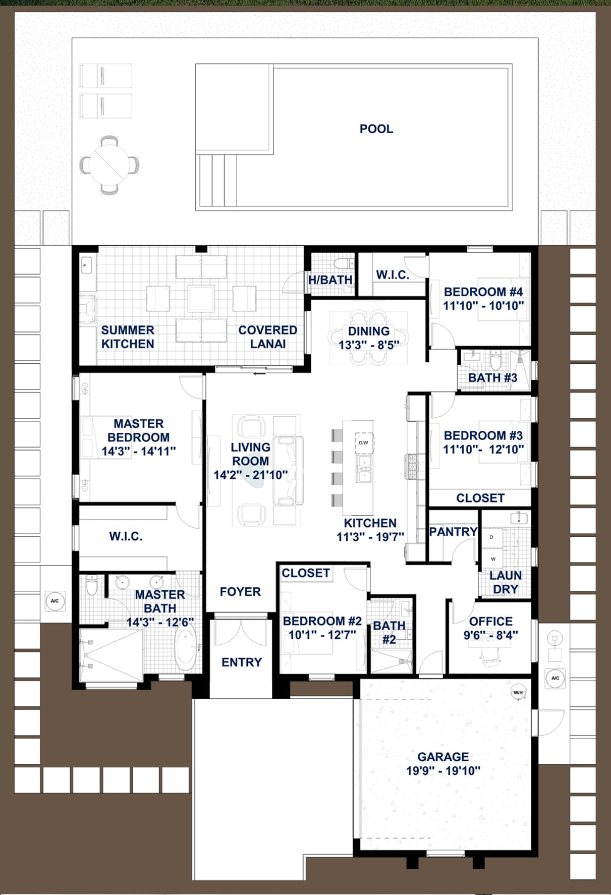 Minthe 2D floor plan with dimensions