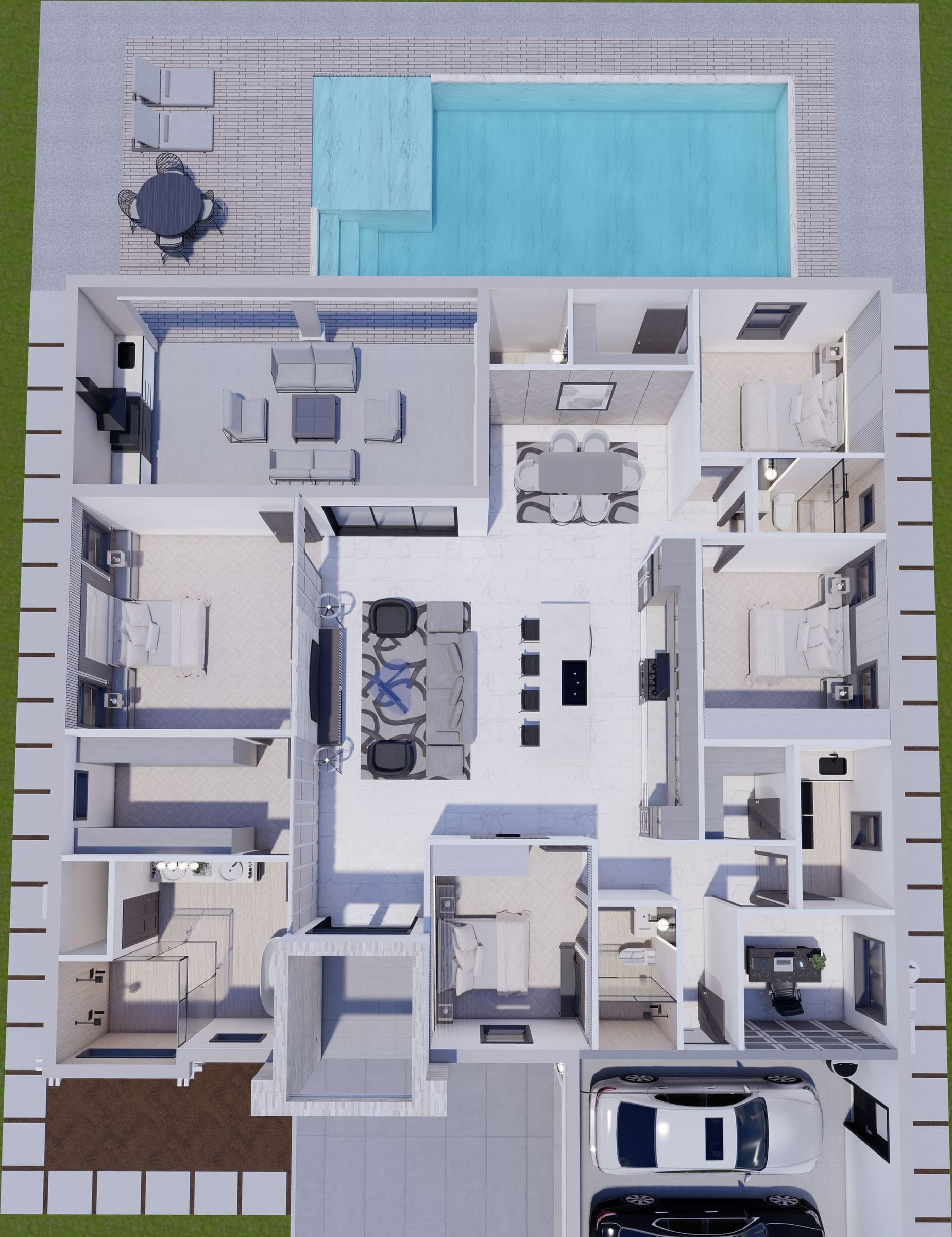 Minthe 3D floor plan, top-down