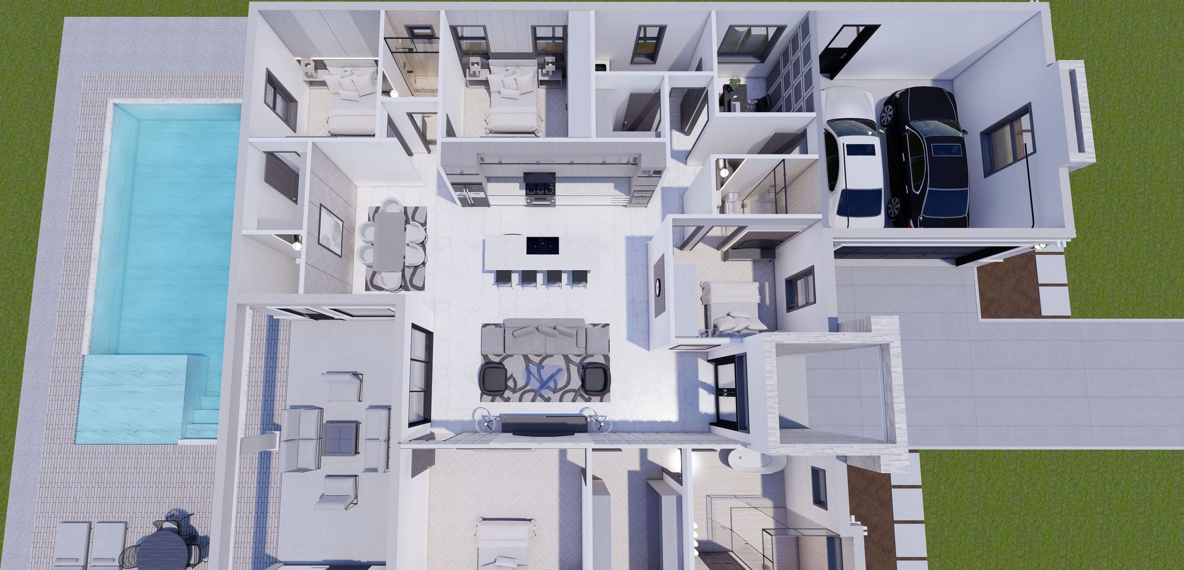 Minthe 3D floor plan, side view