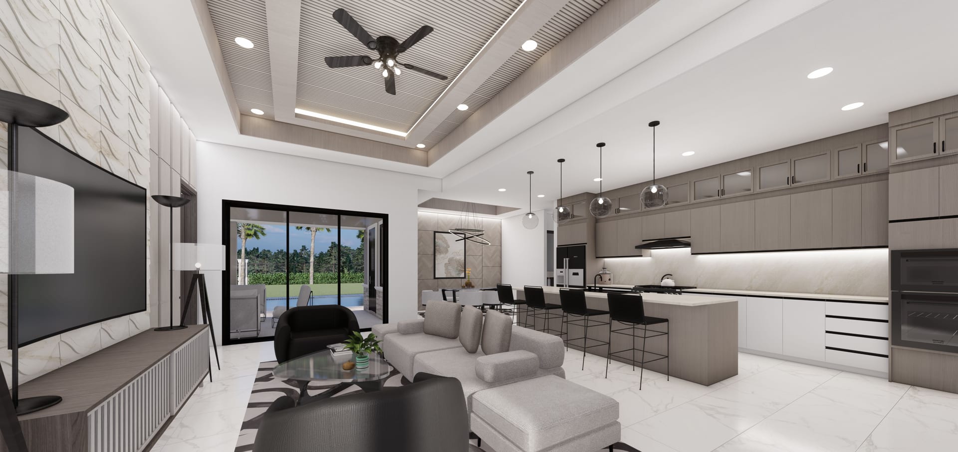 Minthe living area, alternate view