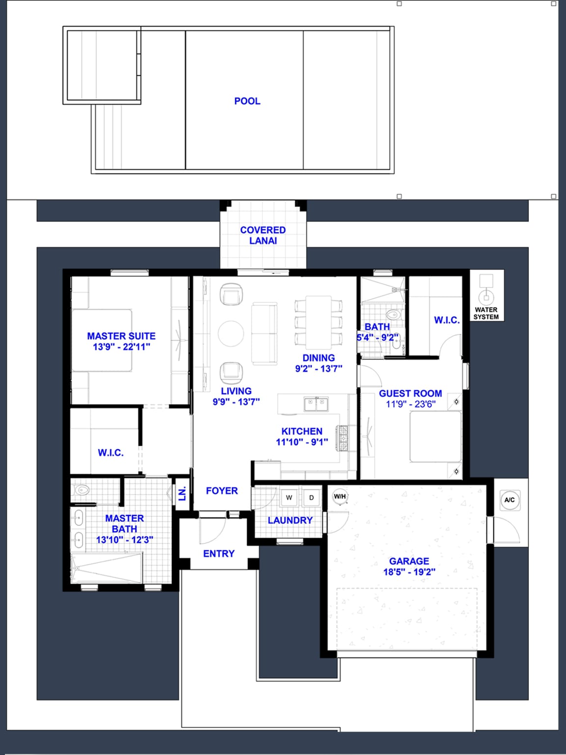 Molpadia 2D floor plan with dimensions