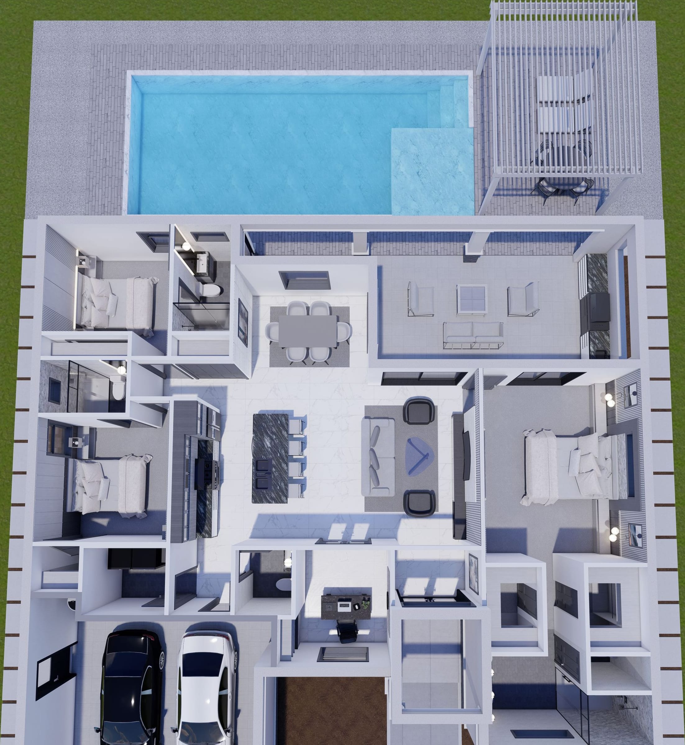 Moros 3D floor plan, top-down