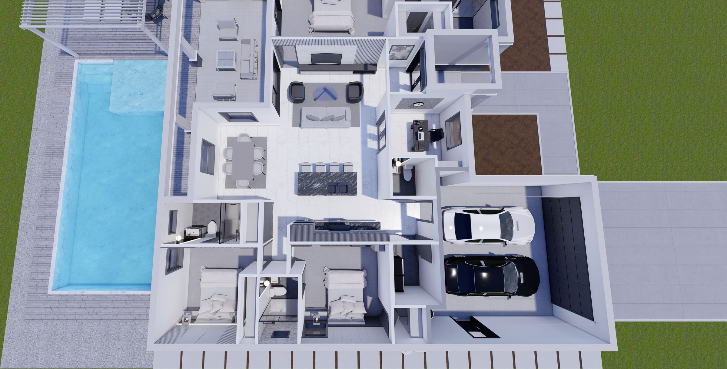 Moros 3D floor plan, side view