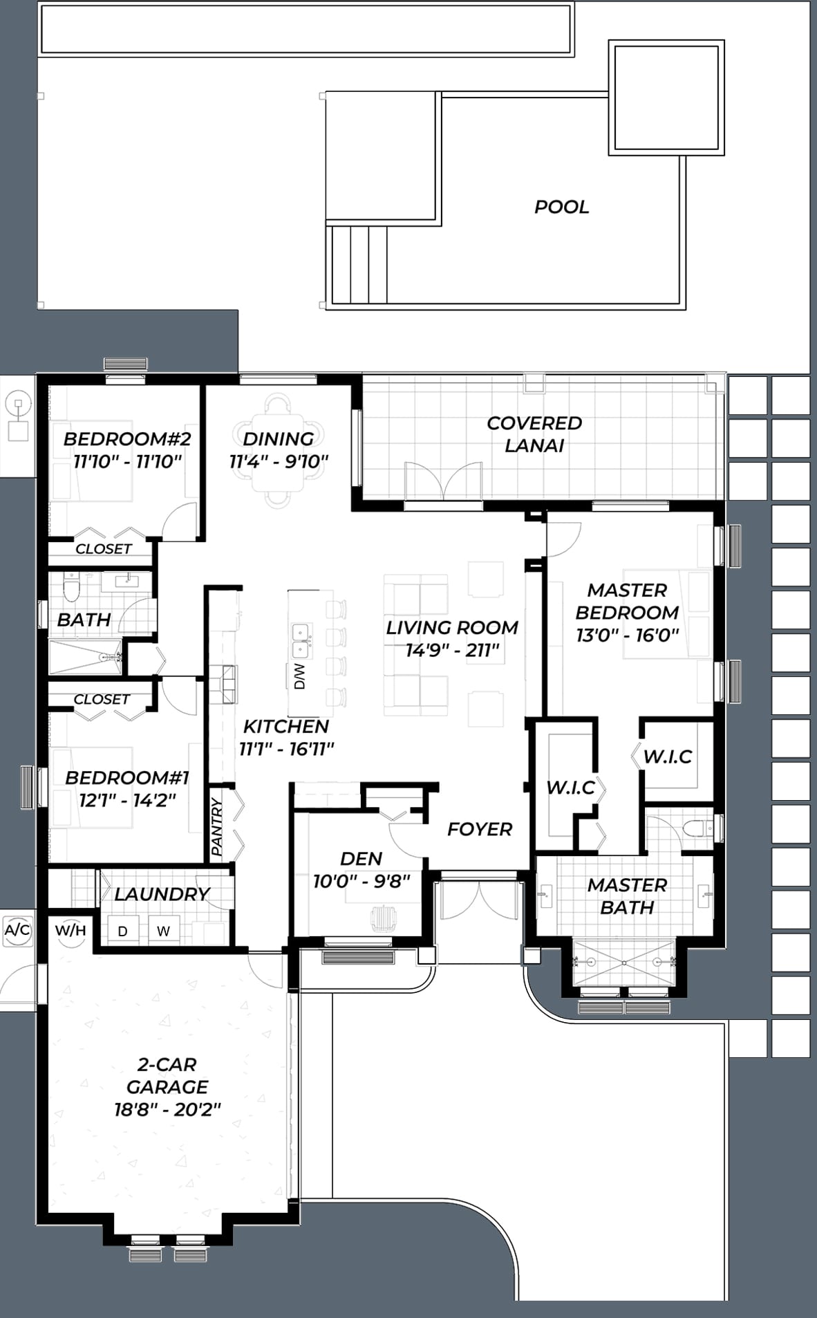 Myles 2D floor plan with dimensions