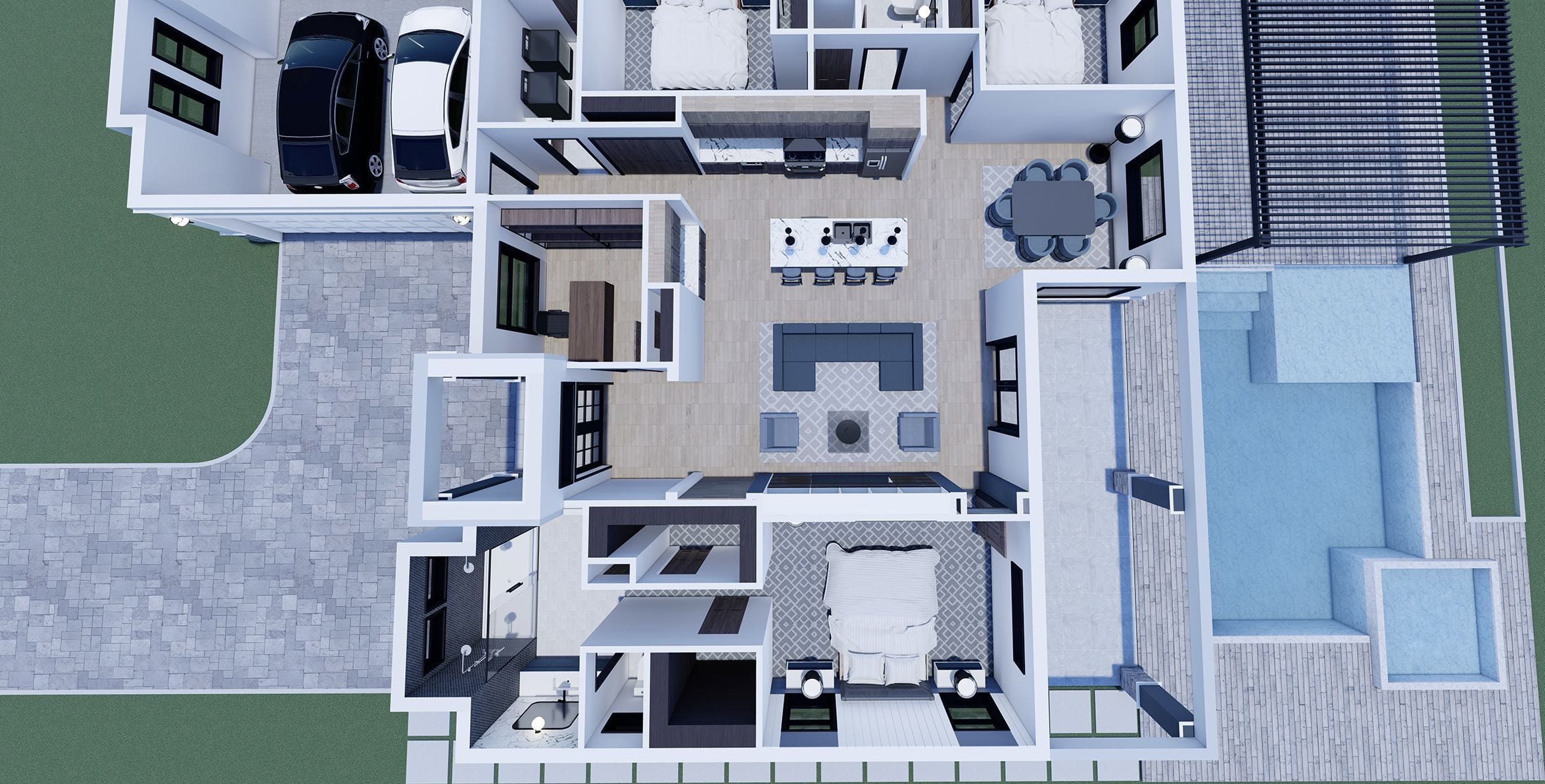 Myles 3D floor plan, side view