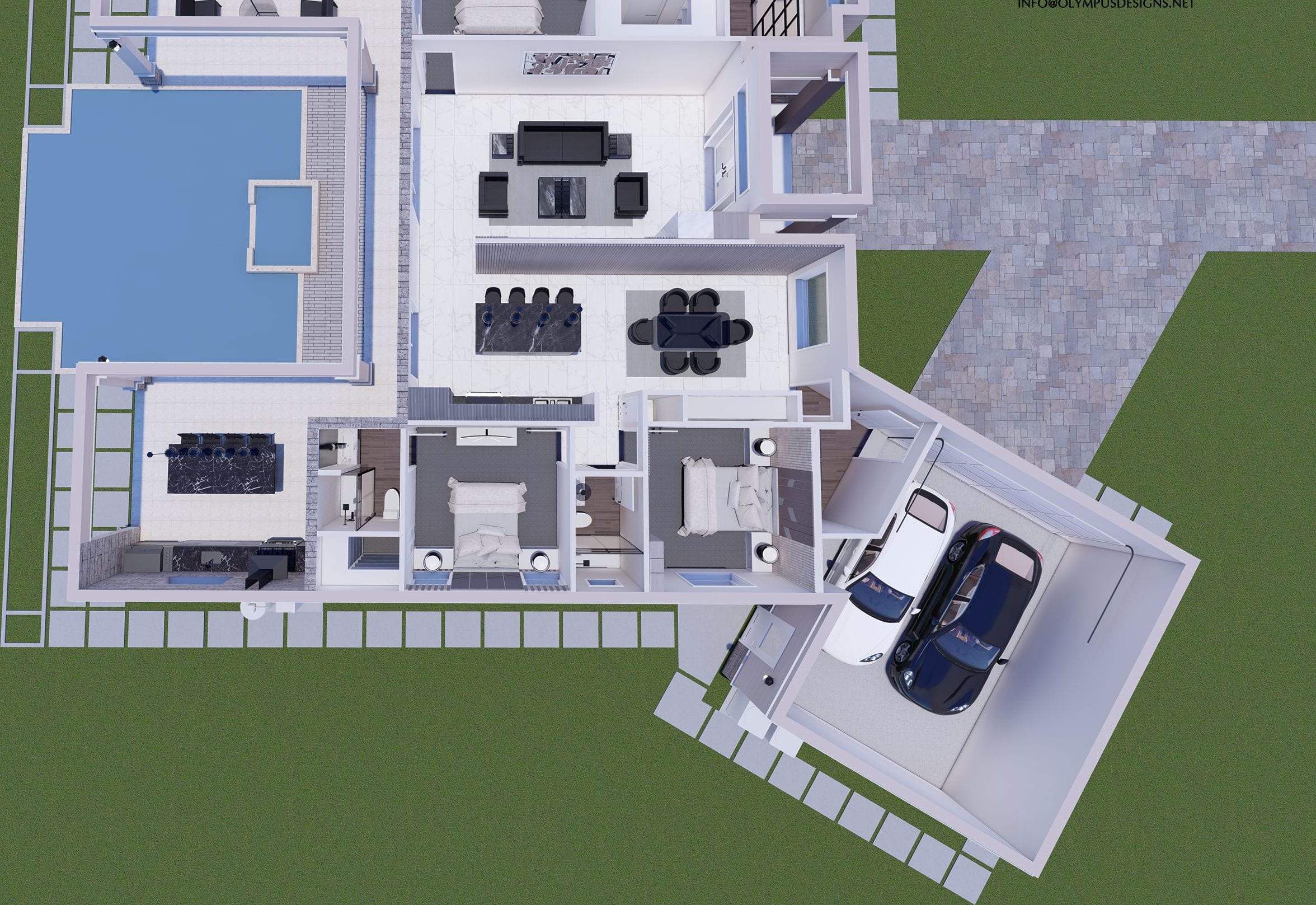 Myrina 3D floor plan, side view