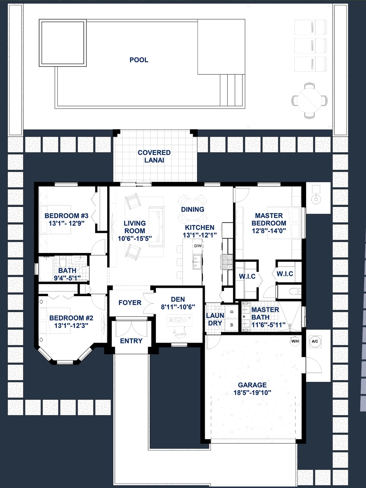 Neikea 2D floor plan with dimensions