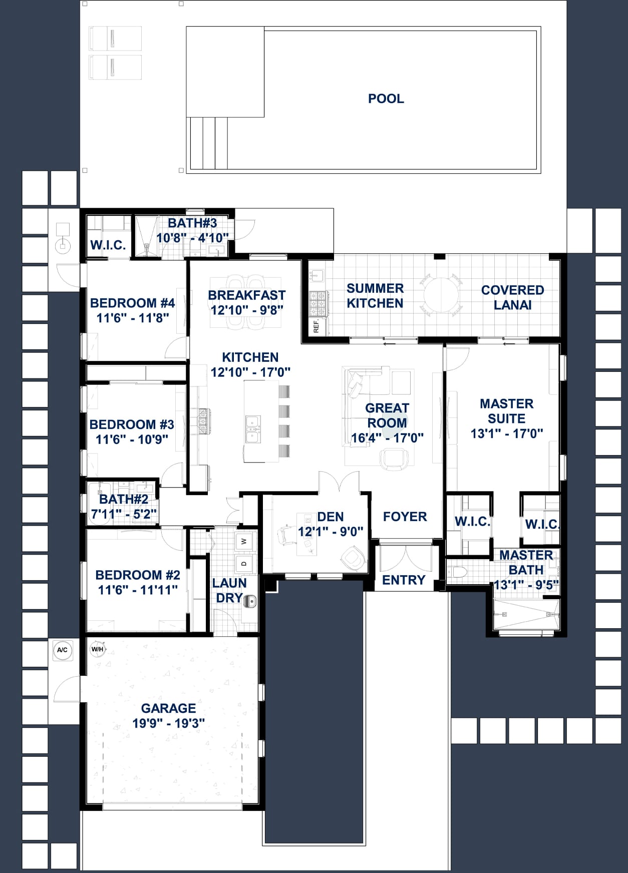 Nephele M1 2D floor plan with dimensions