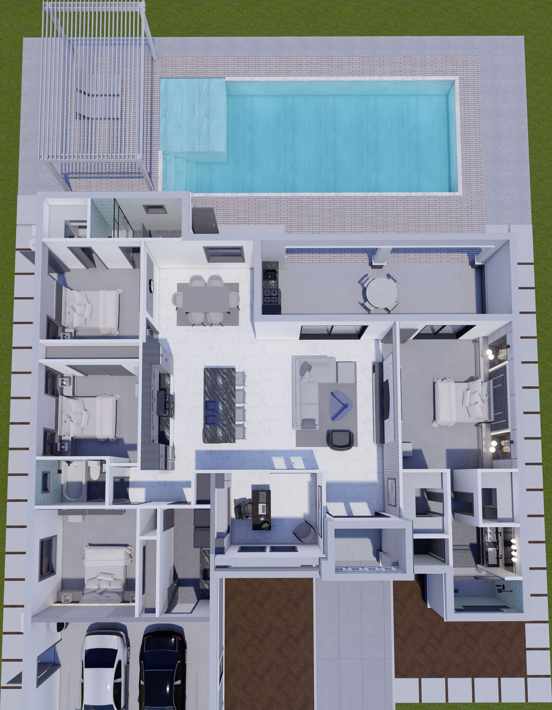 Nephele M1 3D floor plan, top-down