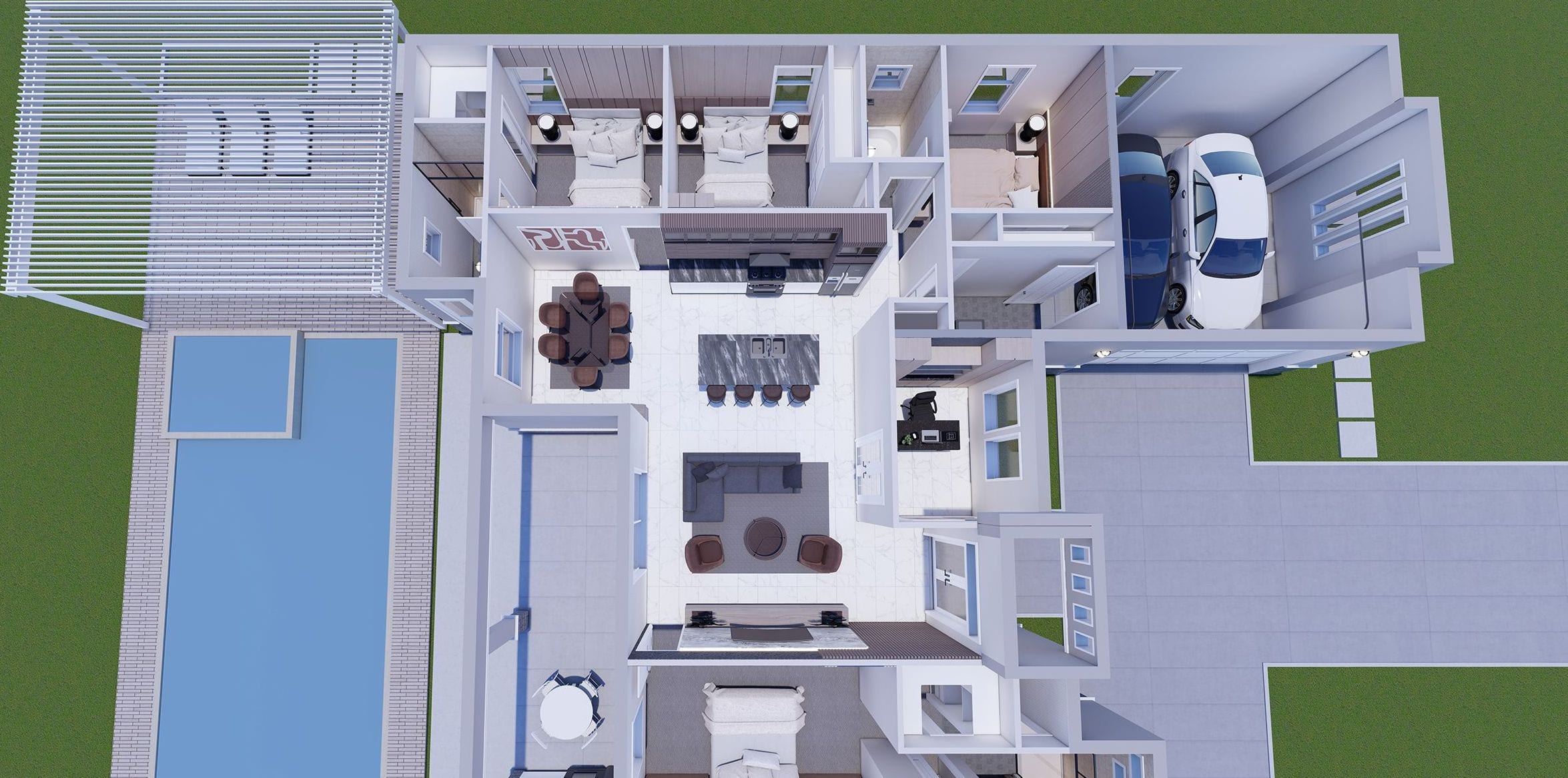 Nephele 3D floor plan, side view