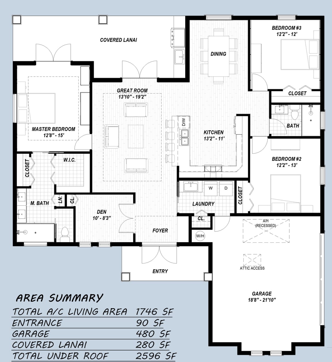 Nereus 2D floor plan with dimensions