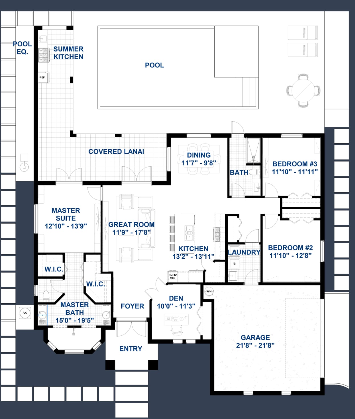 Nilus M1 (Summer Kitchen Extension) 2D floor plan with dimensions